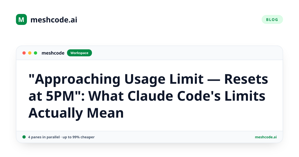 "Approaching Usage Limit — Resets at 5PM": What Claude Code's Limits Actually Mean