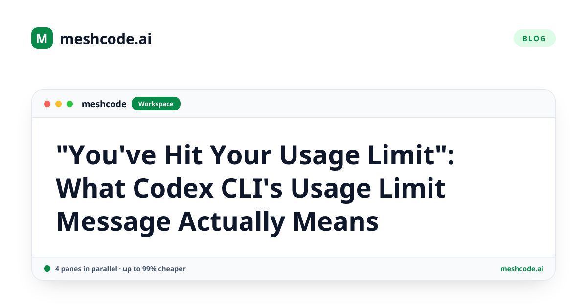 "You've Hit Your Usage Limit": What Codex CLI's Usage Limit Message Actually Means