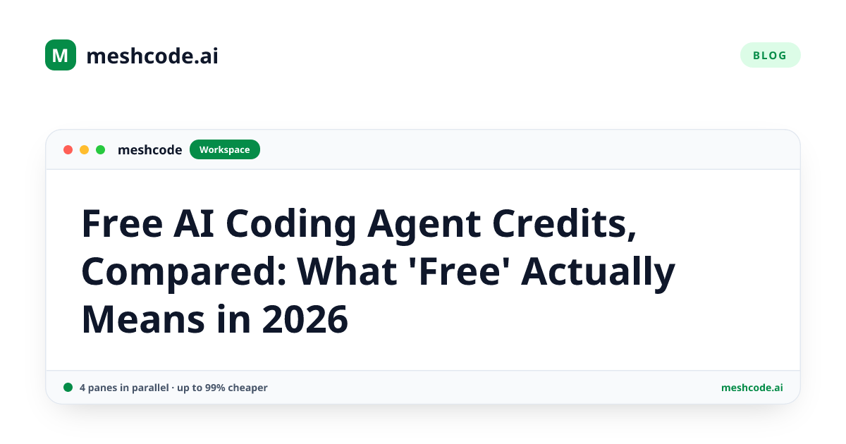 Free AI Coding Agent Credits, Compared: What 'Free' Actually Means in 2026