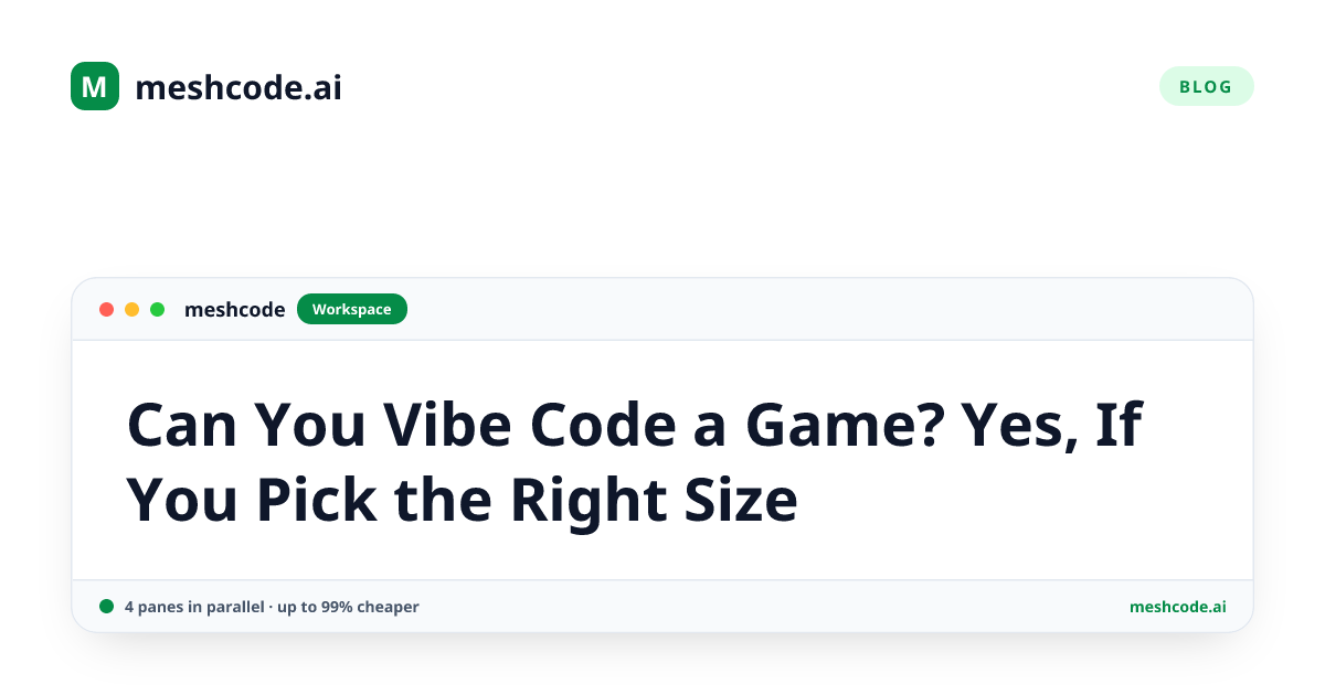 Can You Vibe Code a Game? Yes, If You Pick the Right Size