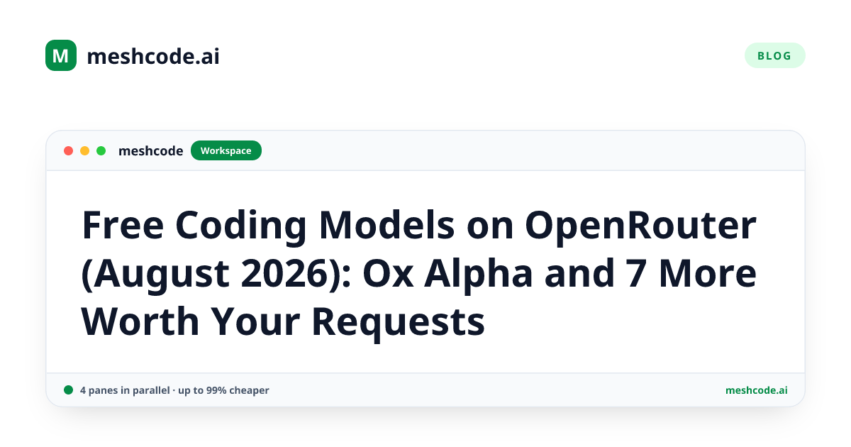 Free Coding Models on OpenRouter (August 2026): Ox Alpha and 7 More Worth Your Requests