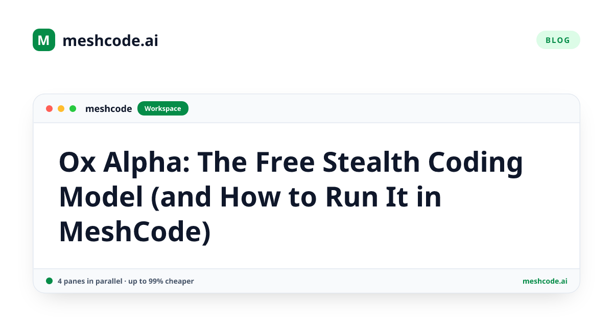 Ox Alpha: The Free Stealth Coding Model (and How to Run It in MeshCode)